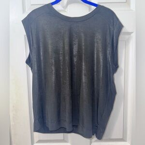Evereve Coated Black Sleeveless Tee
